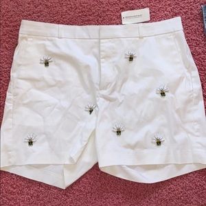 White shorts with rhinestone decals